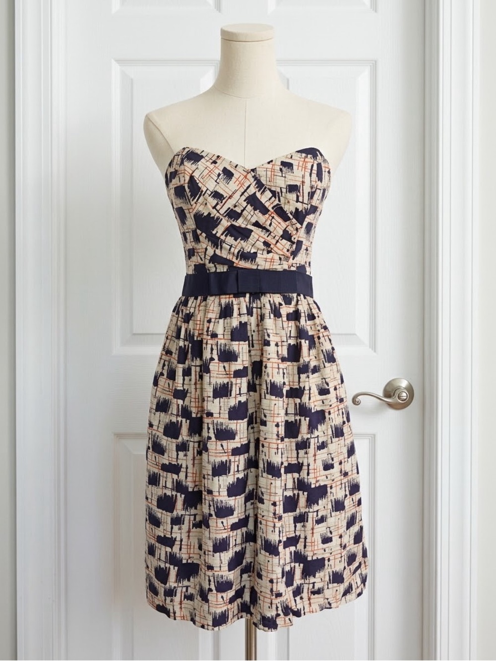 NWY Anthropology Burlapp 100% silk halter strapless dress wedding event